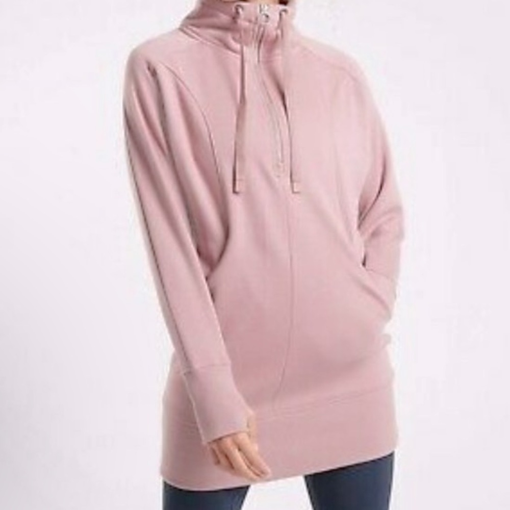Athleta Cozy Karma 1/4 Zip Sweatshirt Dress